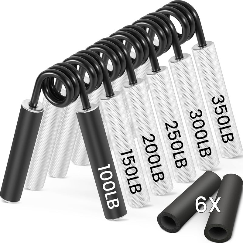 FLYFE Grip Strength Trainer, Hand Grip Strengthener, Forearm Strengthening Devices Metal Hand Exercisers Non-Slip Wrist Workout Trainer for Men Women Training Recovery, 1/4/6 Pack, 50LB-350LB - Image 1